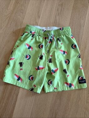 Abercrombie & Fitch kids Lime Green Sushi Print Swim Shorts Sz 11/12